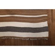 Vintage Turkish hand-knotted wool cotton brown small area rug 152x167