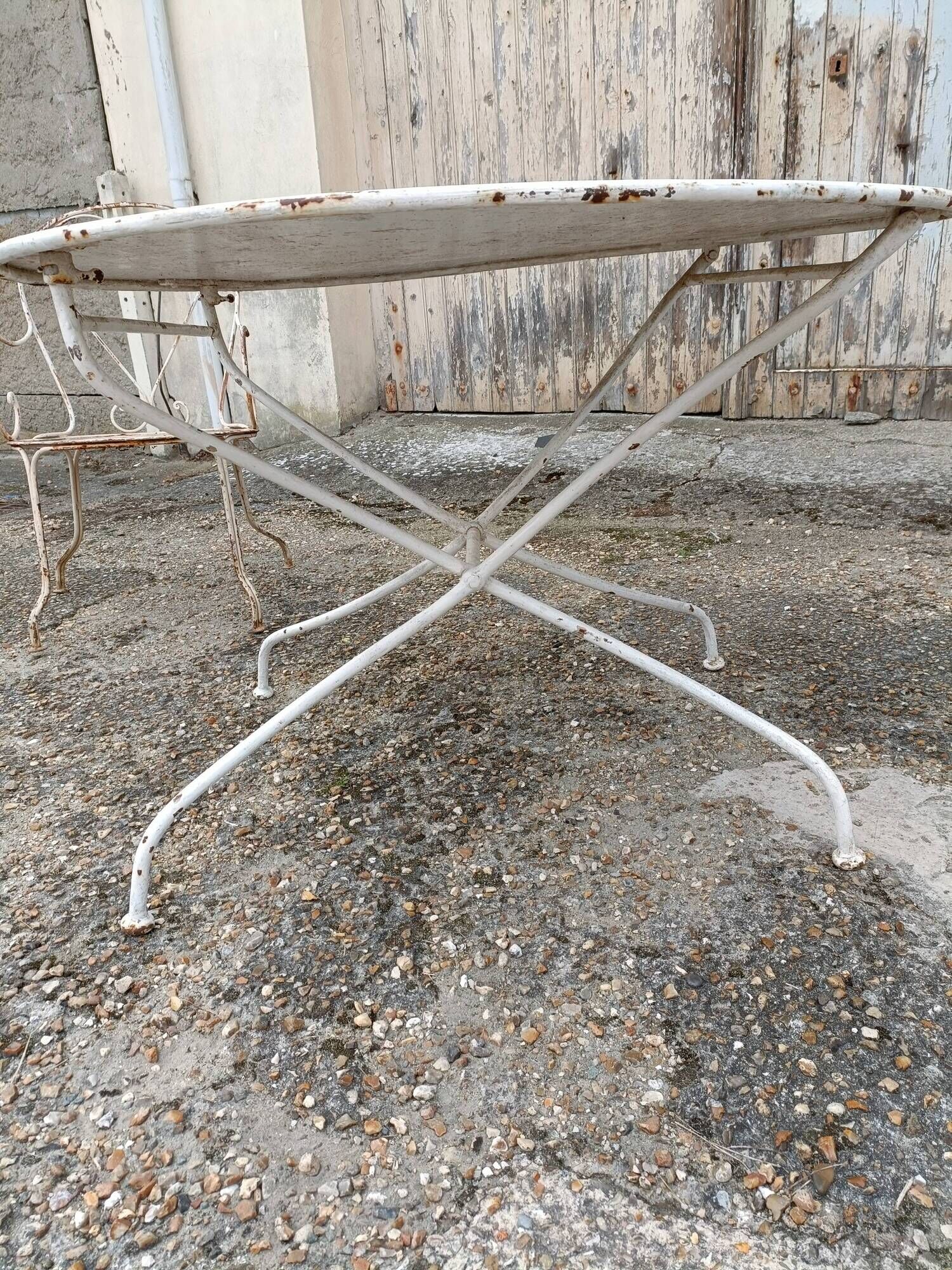 Garden furniture wrought iron old vintage xxeme