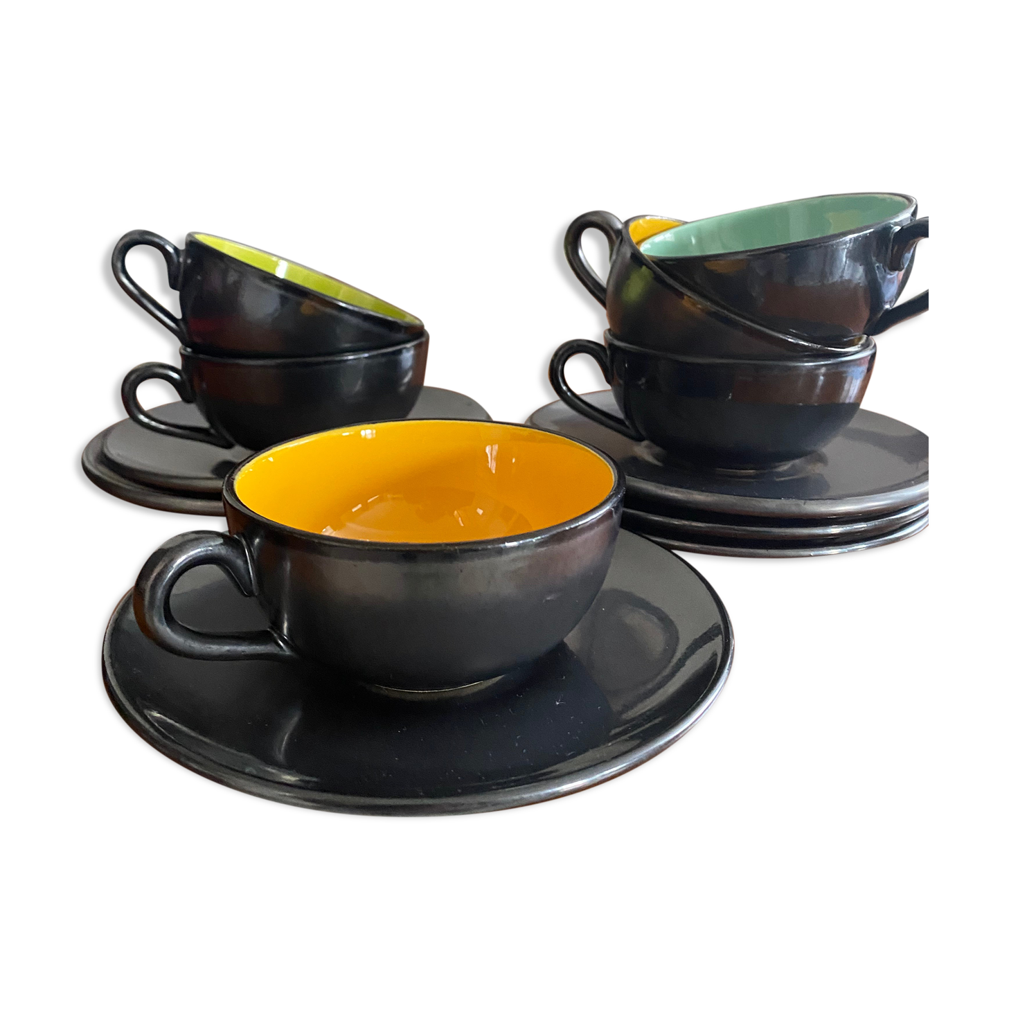 Service 6 cups Saint Clément vintage 50s
