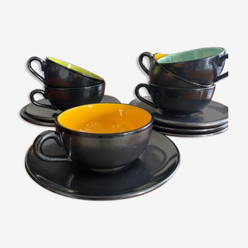 Service 6 cups Saint Clément vintage 50s