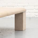 Italian Travertine & Chrome Coffee Table