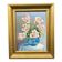 Still life with roses – Signed oil, blue vase, vintage gold frame