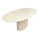 Table à manger ovale en marbre travertin beige clair - 1970