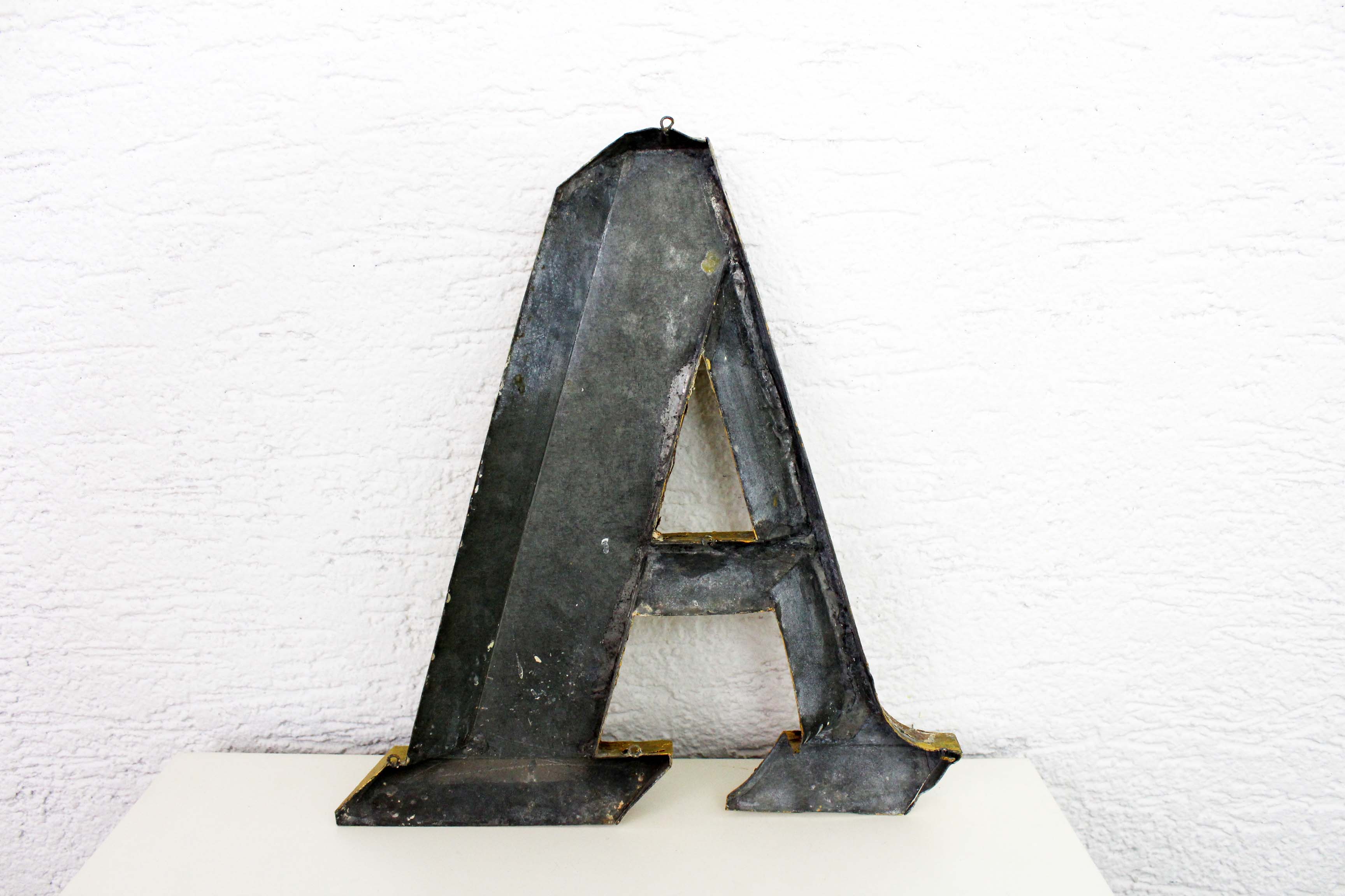 Old letter "A" metal color gold