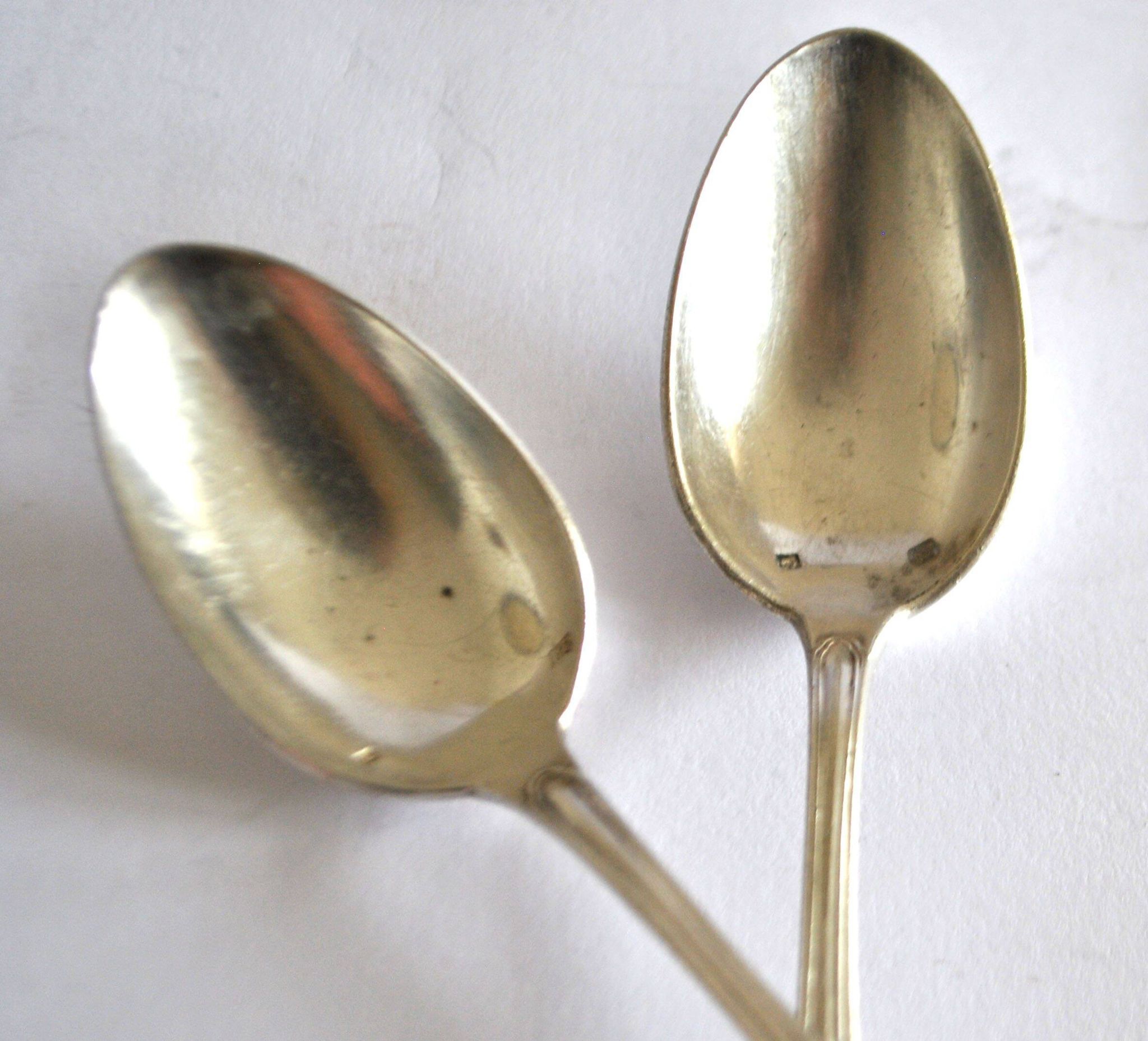 Set of 2 silver-plated teaspoons with C&L filigree, 14.5 cm