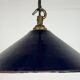 Industrial British Dark Blue Enamel Factory Pendant Lamp, 1950s