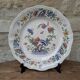Plate Sarreguemines France model Rouen decoration flowers and insects 25.5cm