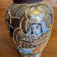 Set of 2 Japanese Satsuma ceramic vases