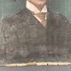 Huile sur toile par L Pacaud portrait homme a moustache 1900 XXeme