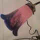 1940s Art Deco bronze and tulip lamp signed French glass