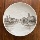 Plat en porcelaine vue de Zurich
