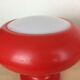 Pair of mushroom lamps red glass space age, 70s