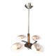 Lustre Art déco années 50 – chrome & opaline rose
