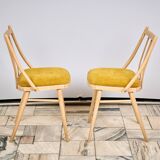 Ensemble de deux chaises vintage, Tchécoslovaquie, années 1960.