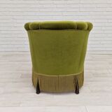 Danish velour armchair original condition beech wood 1960s