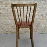 Baumann bistro chair, in wood and skai