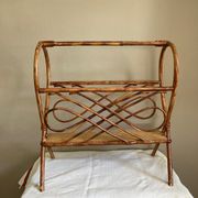 Rattan magazine holder 1970s