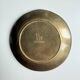 Vintage Austrian brass plate, frog on lily pad, Art Nouveau, Jugendstil ring.