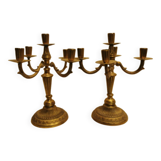 Lot de 2 chandeliers en laiton