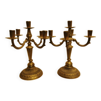 Set of 2 brass candlesticks
