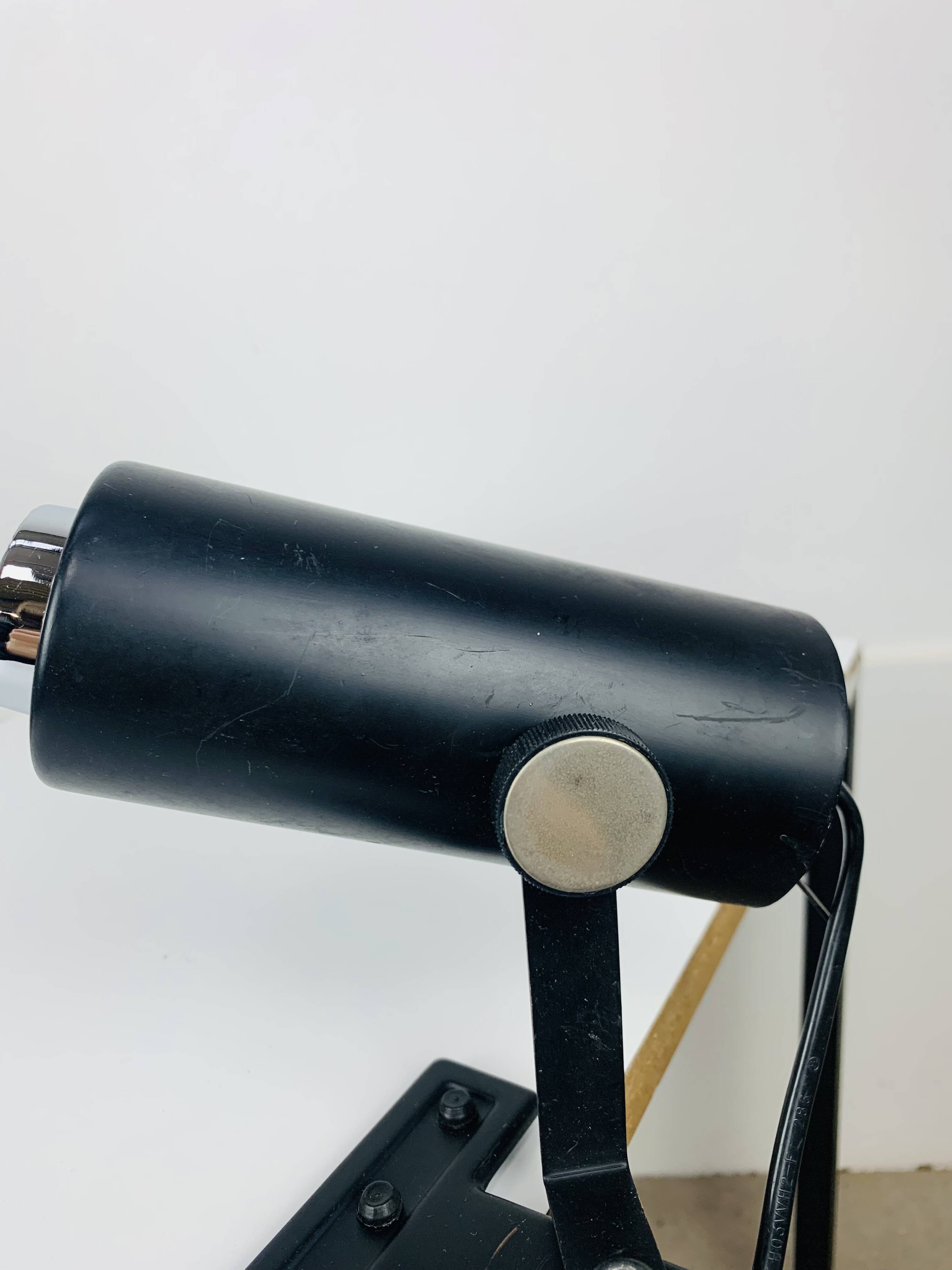 Vintage black metal clamp spotlight