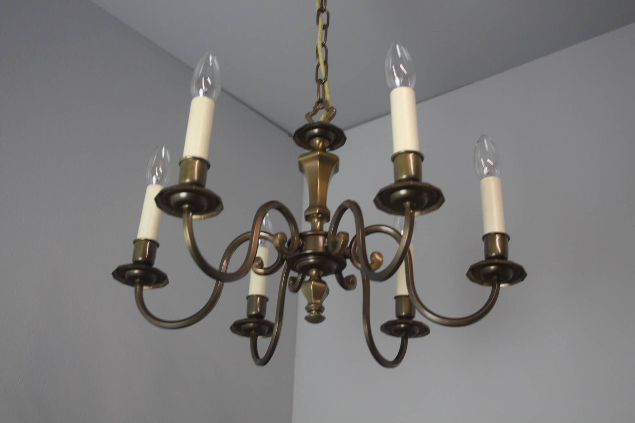 Vintage six-arm chandelier, 1970's.