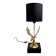 Brass lamp on black lacquered wooden base