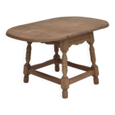 Table d'appoint pliante danoise des années 1970, bois de chêne massif, état d'origine.