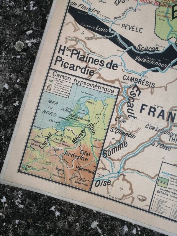 Ancienne carte Vidal Lablache : Belgique.