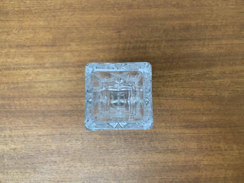 Vintage German Lead Crystal Block Vase, 1970s