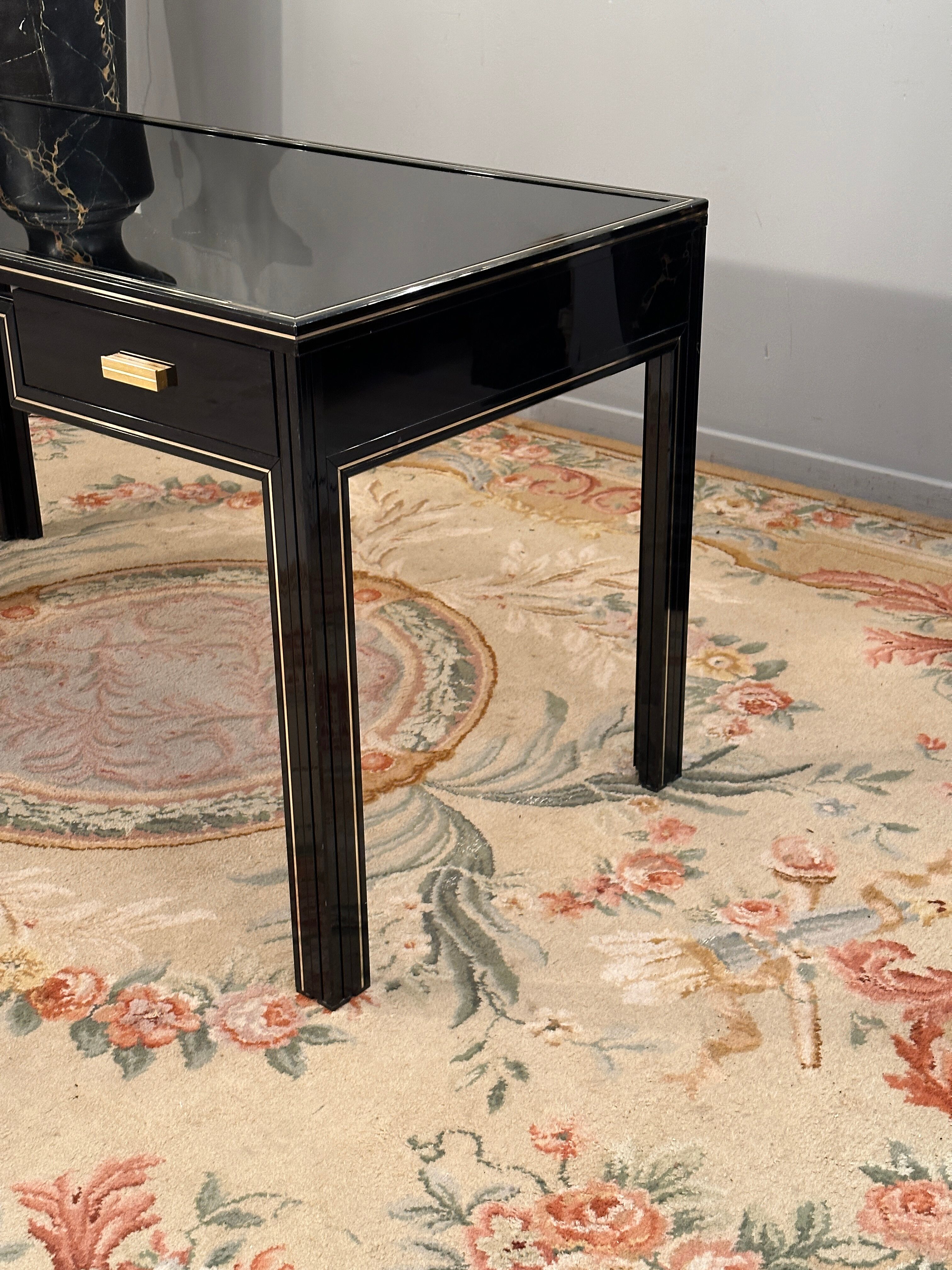 Black lacquered office by Pierre vandel Paris circa 1970