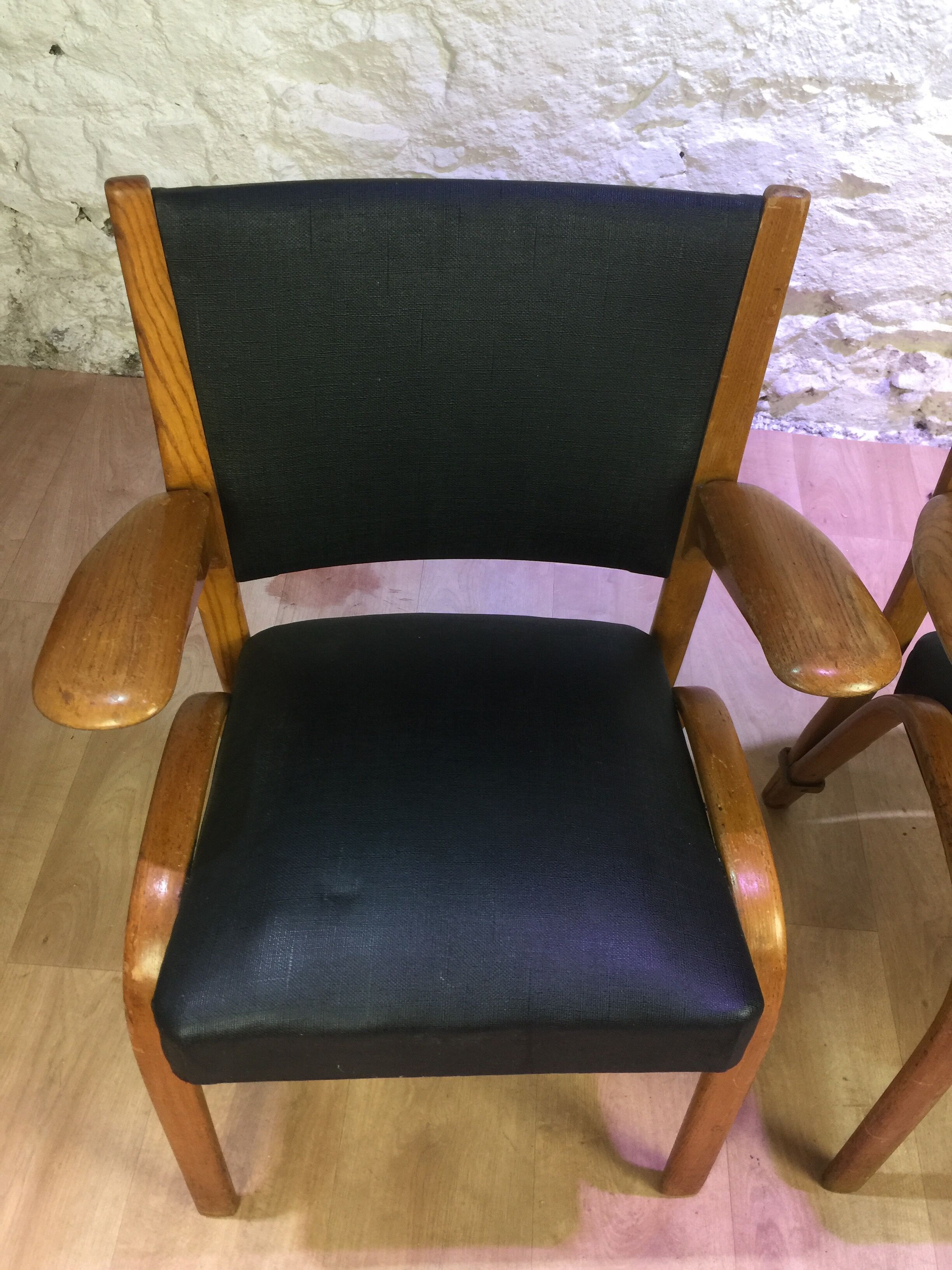 Pair of Bow Wood armchairs 1950s