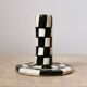 Modern Handmade Black and White Checkered Candlestick Holder