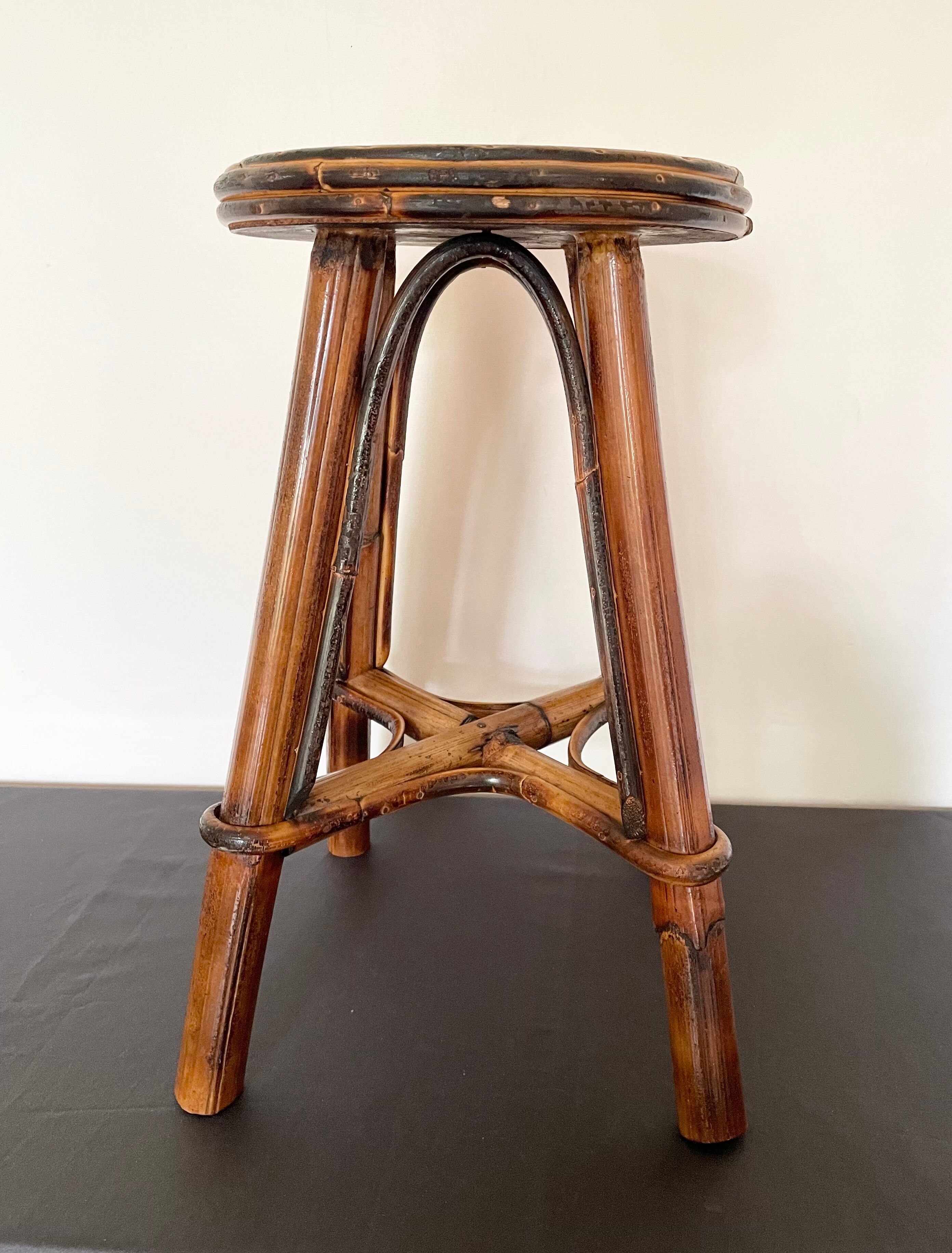 Smoked bamboo stool
