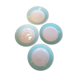Lot de 4 assiettes vertes et blanches
