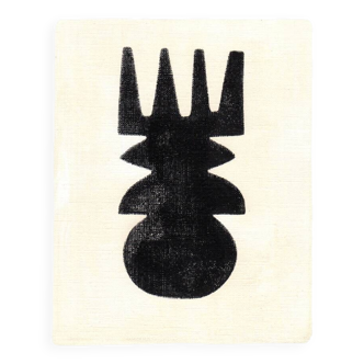 Peinture sur papier - M561 - Noir - signée eawy