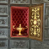 Large Louis XIII cabinet in ebony veneer, 17th century