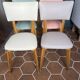 (Lot) 4 pastel multi-colored chairs (Monobloc)