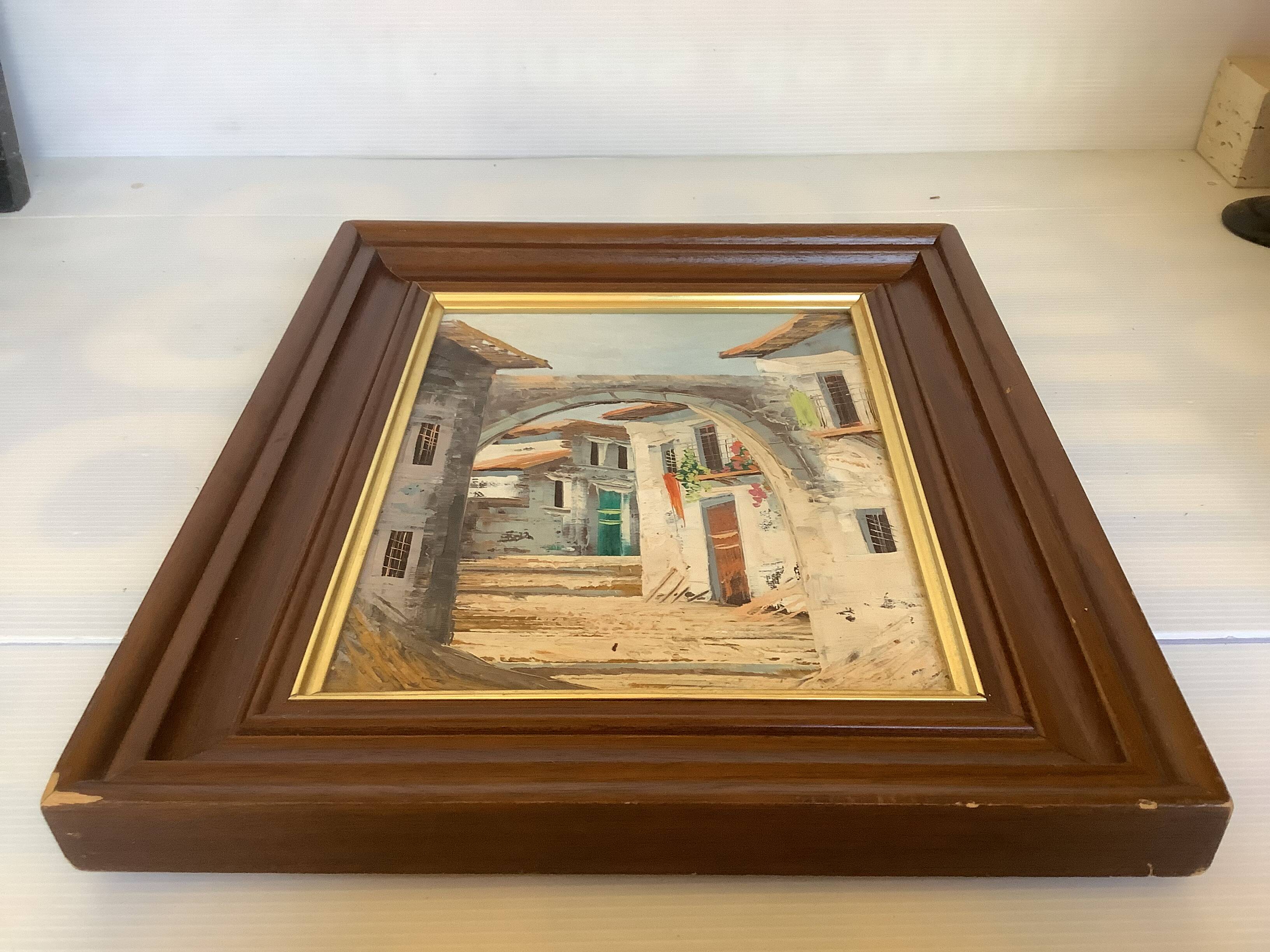 Tableau ruelles de village huile sur toile