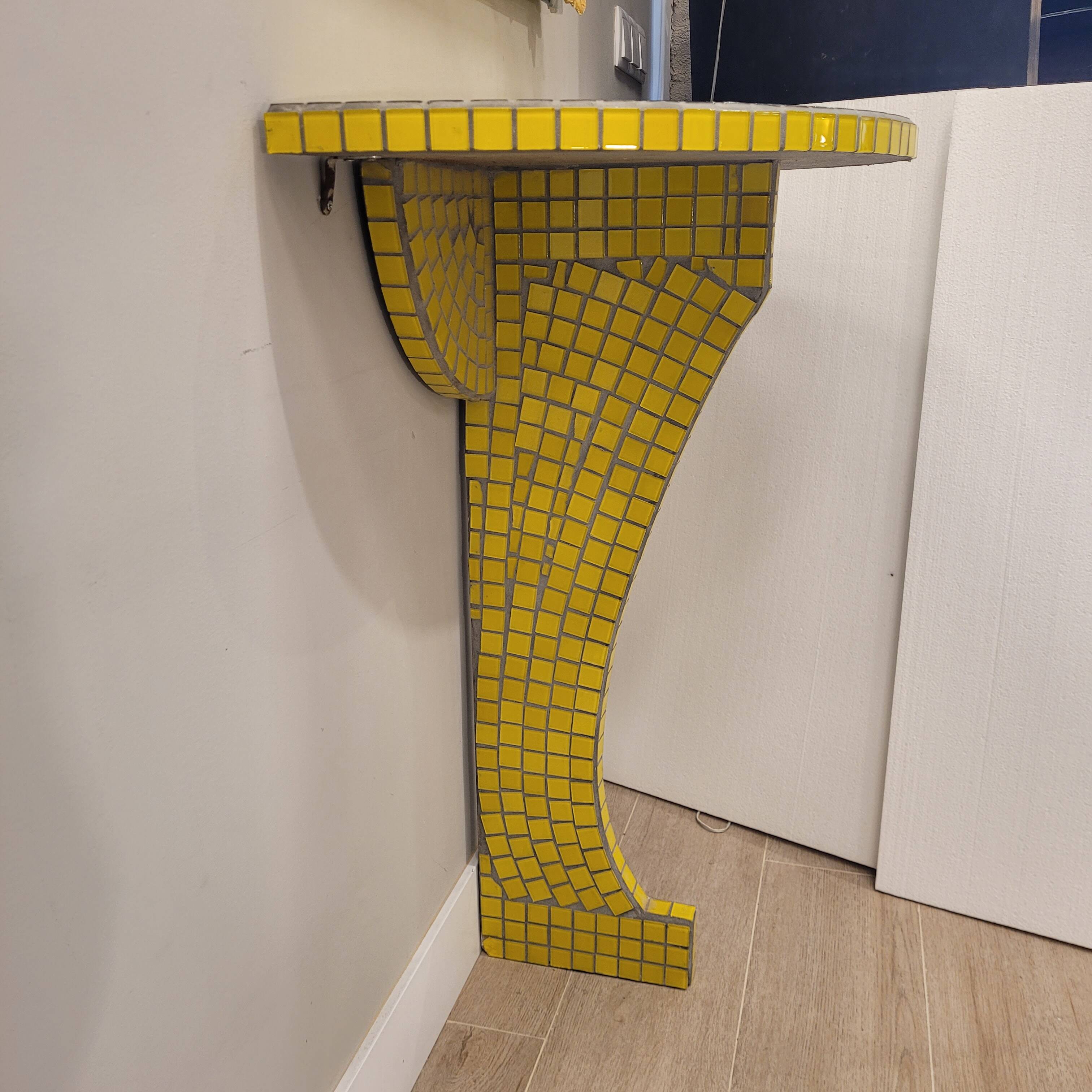 Pair of floating consoles, tesela mosaic, Art Decó, 50's – France