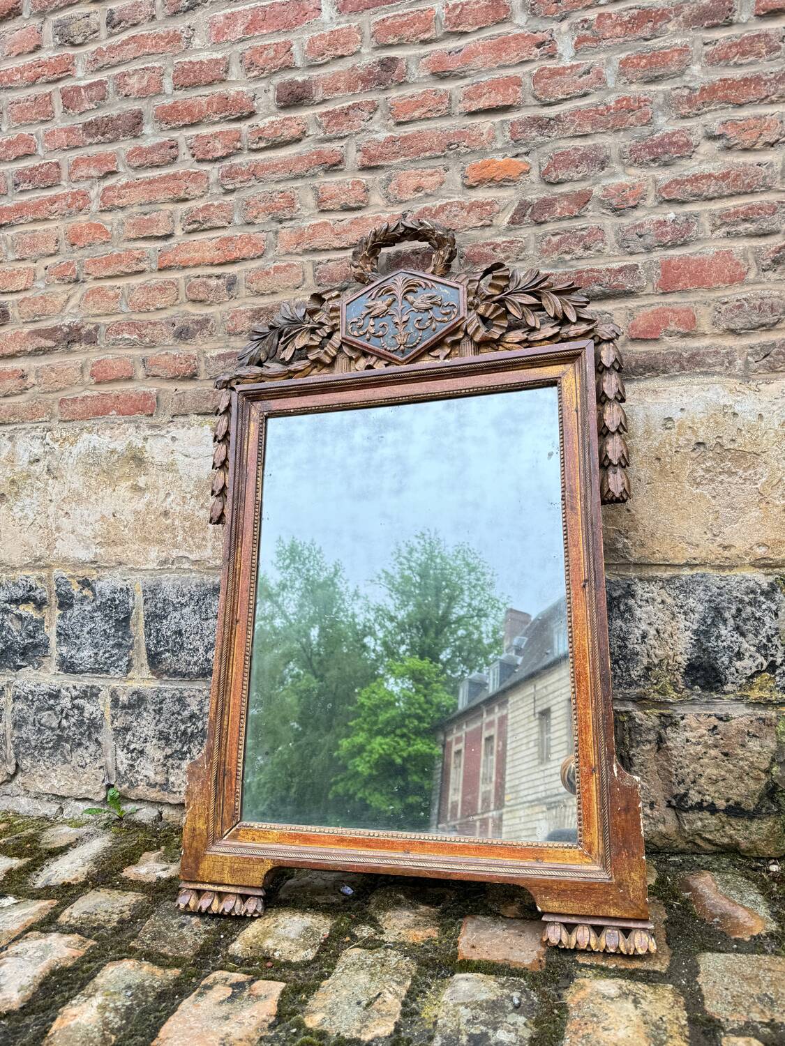 Louis XVI XVIII Eme Century Golden Wood Mirror