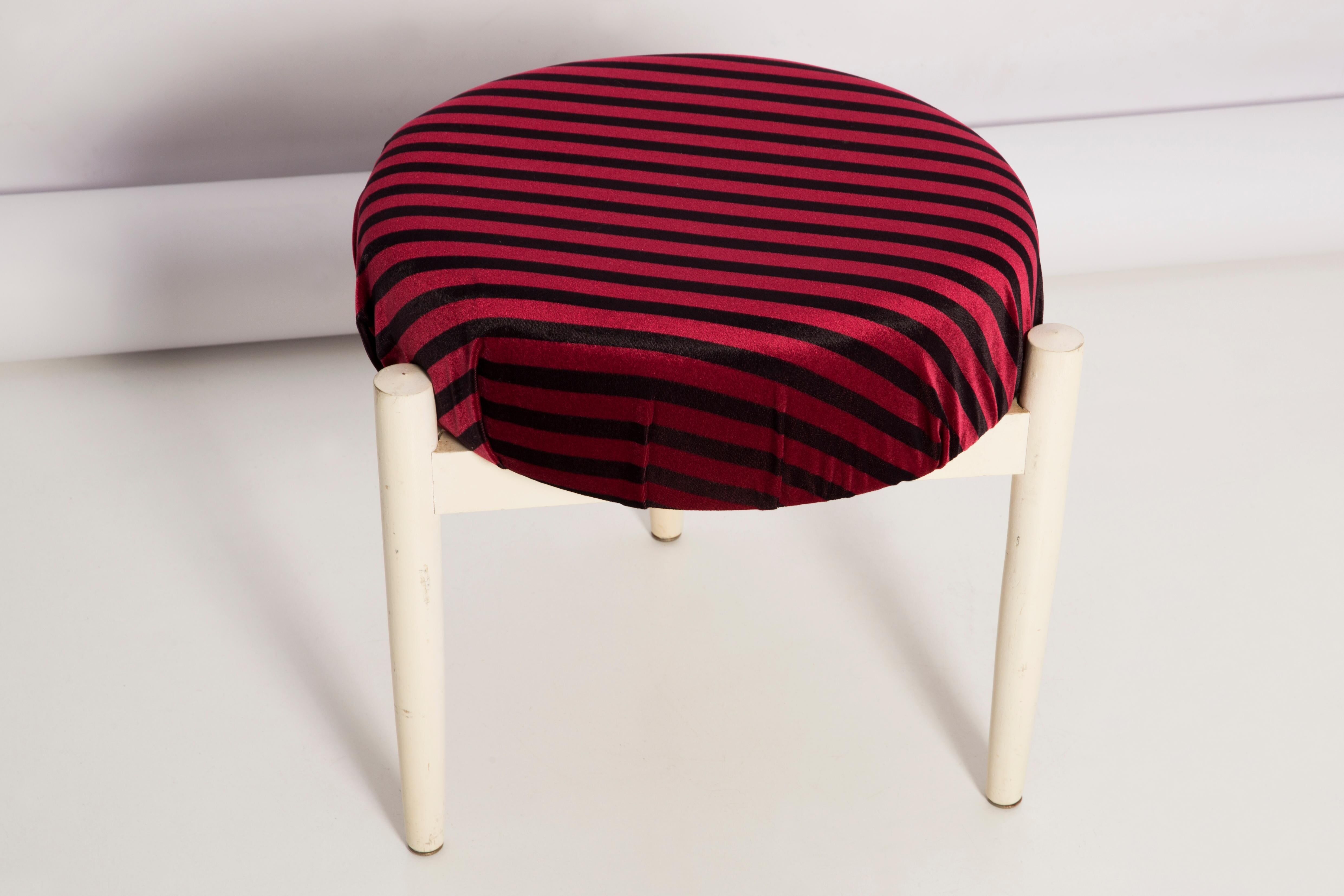 Tabouret et table vintage blanche, Danemark, 1960