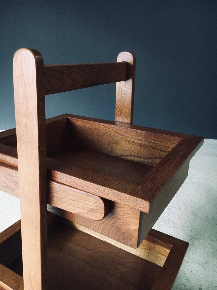 Mid-Century Oak Magazine Holder, Belgium, 1950s