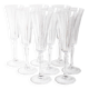 Set of 8 Crystal Vintage Champagne Flutes, Prosecco Clear Italian