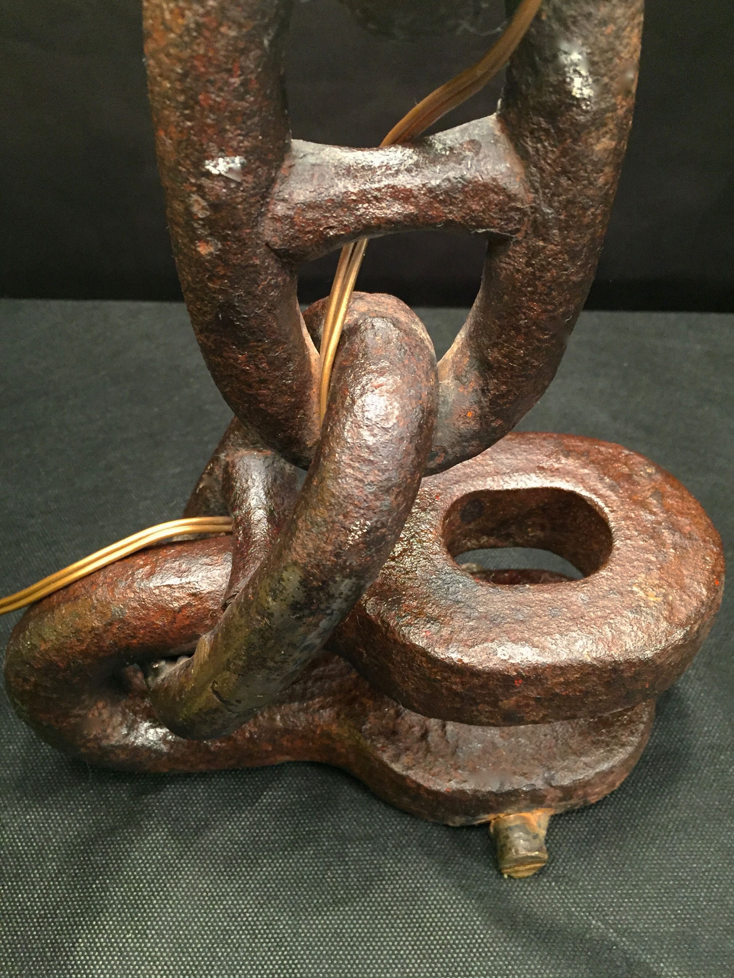 Vintage 1960s navy liner chain lamp red light