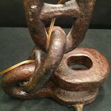 Vintage 1960s navy liner chain lamp red light