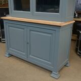 Bookcase sideboard with 2 bodies in gray patinated fir