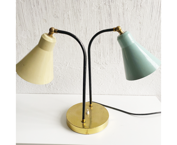 Italian Table Lamp With Two Metal, Double Table Lamp 1stdibs
