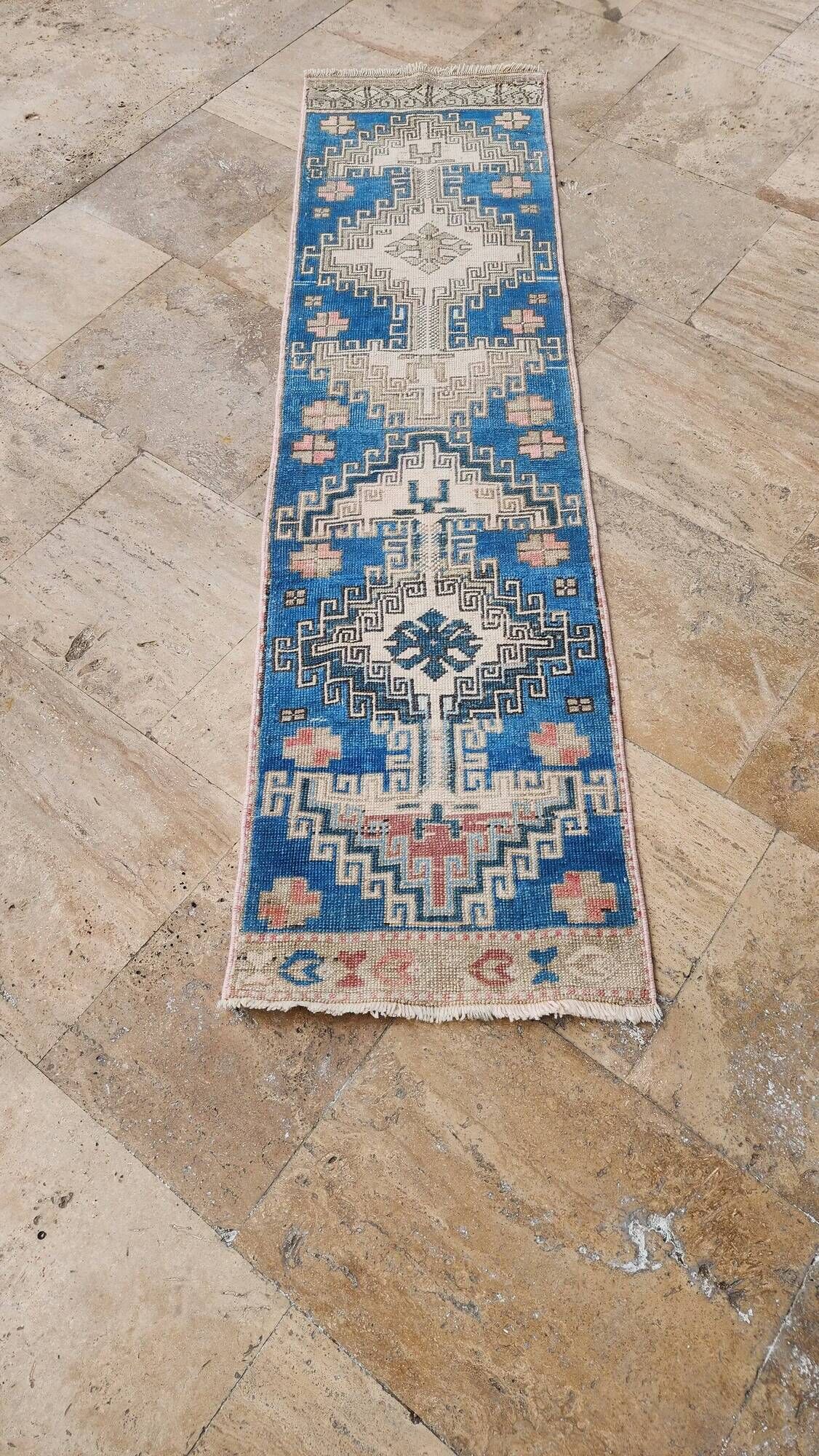 Tapis de couloir turc vintage 53x206 cm