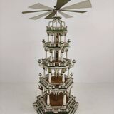 19th century handmade Christmas pyramid – rare and beautiful German folk art piece